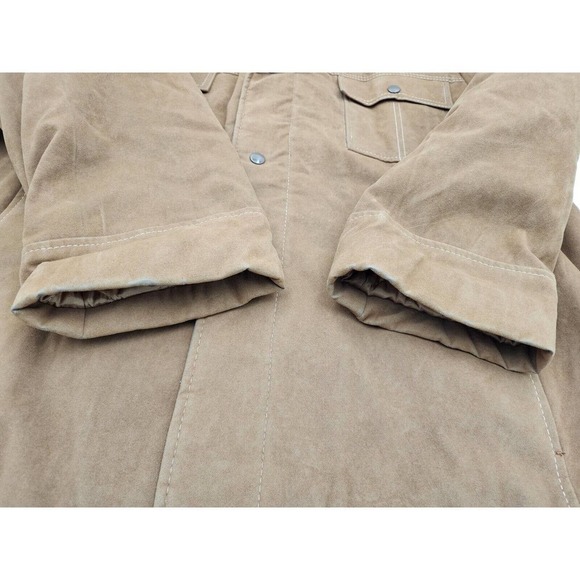 Vintage 1970s JC Penney Men's Faux Suede Sherpa Lined Western Coat Size 43 Snap - Picture 8 of 12